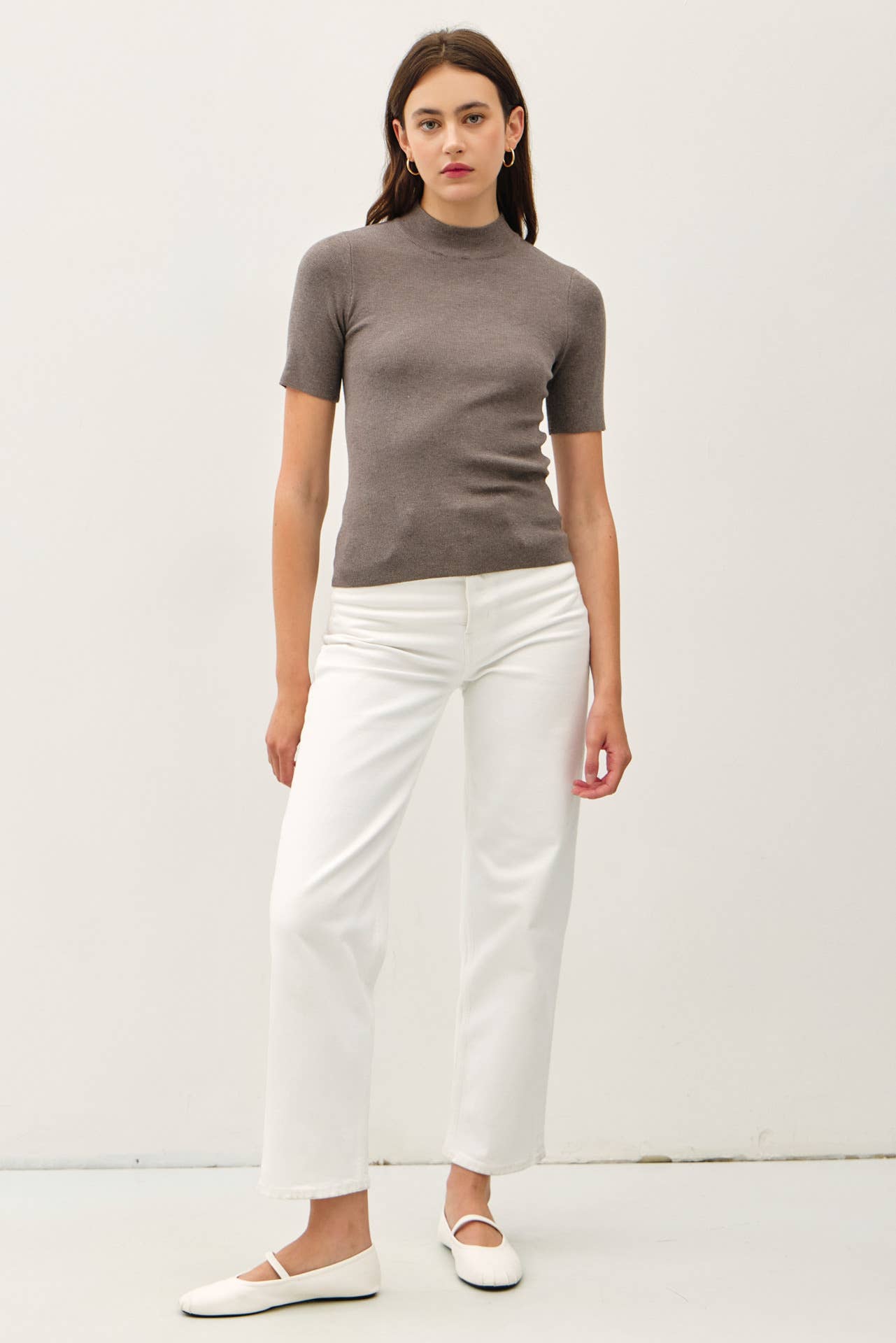 Ribbed Mock Neck Sweater