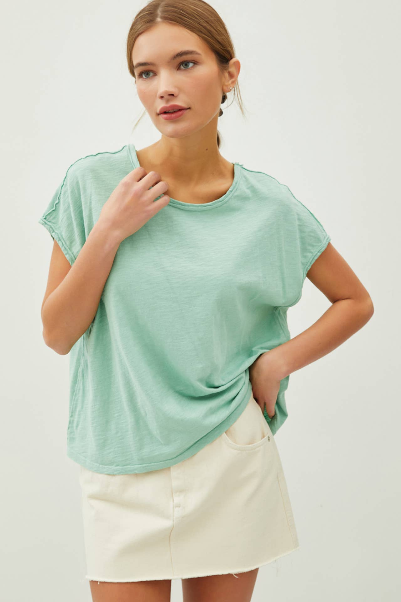 Exposed Seam Boxy Muscle Tee