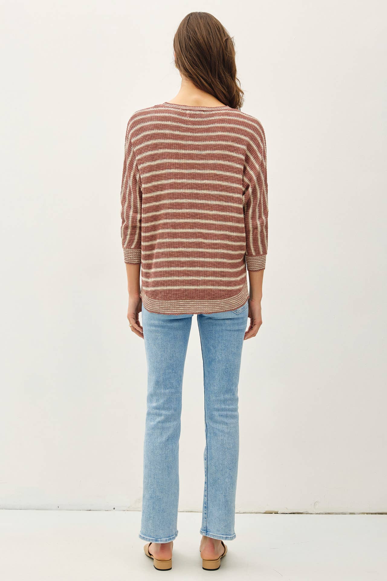 Striped Dolman Sleeve Sweater