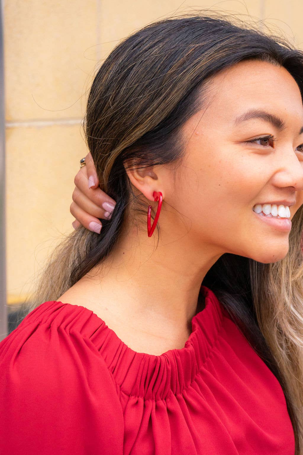 Heart Hoops- Red // Valentine's Earrings