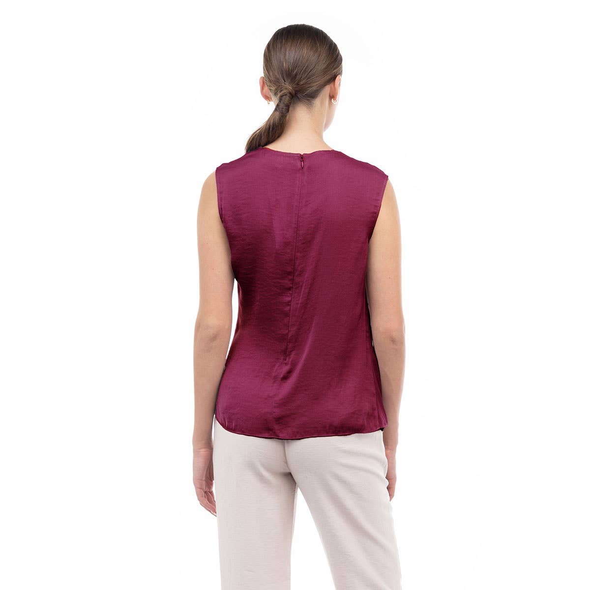 Elegant Shirred Satin Tank