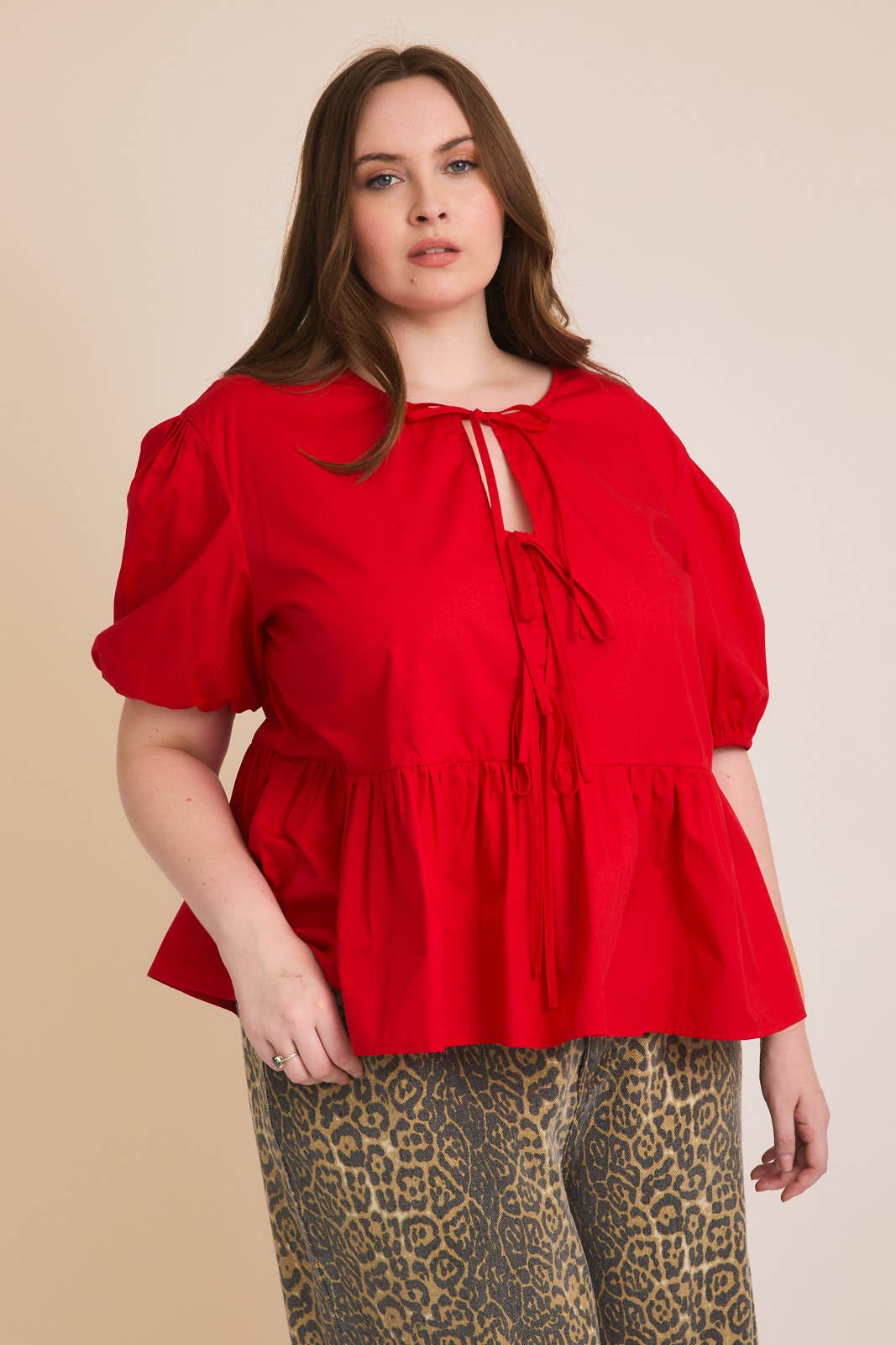 Curvy Sweetheart Puff Blouse