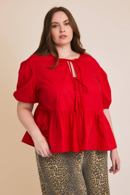 Curvy Sweetheart Puff Blouse