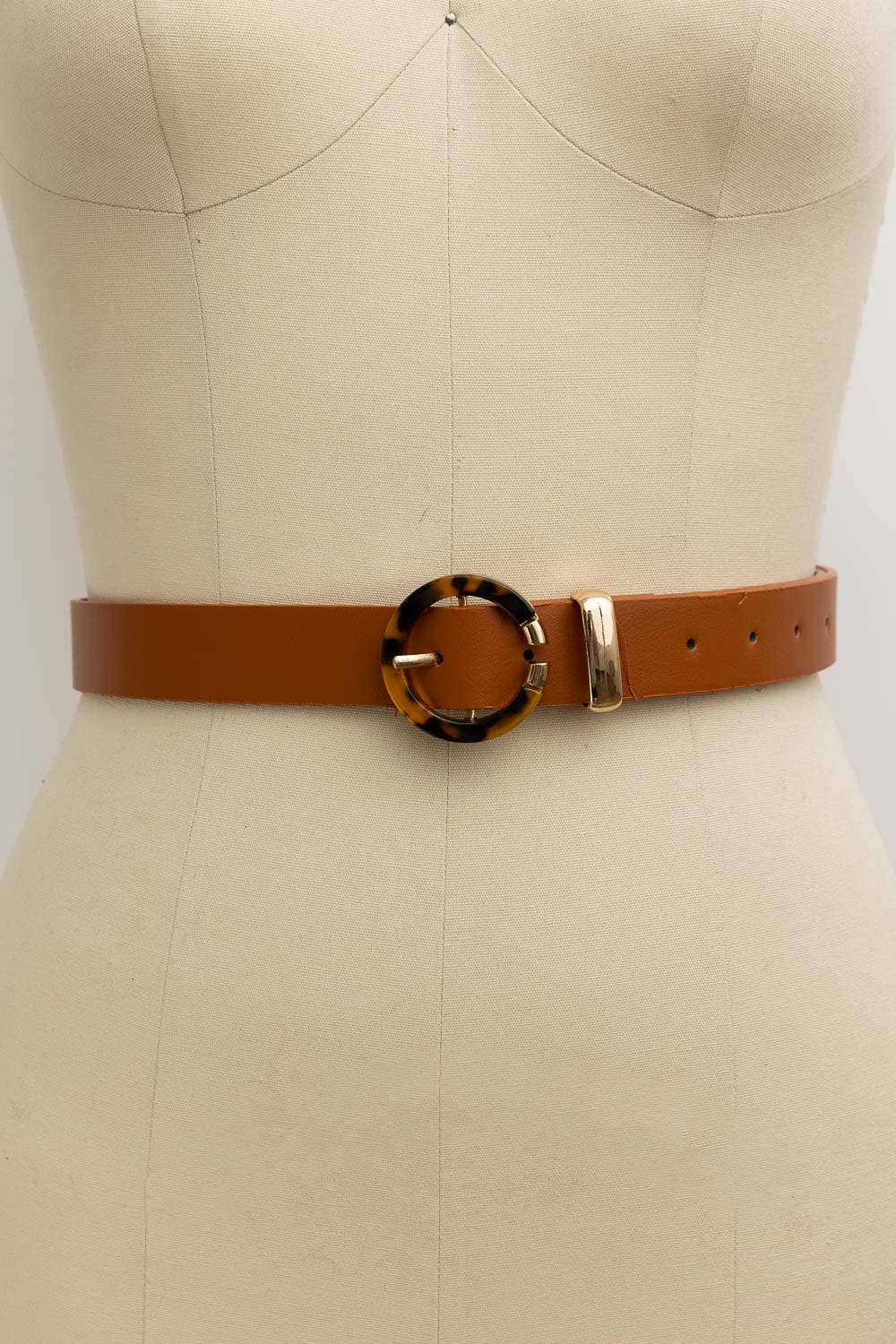 Tortoise Shell Pattern O Ring Buckle Belt