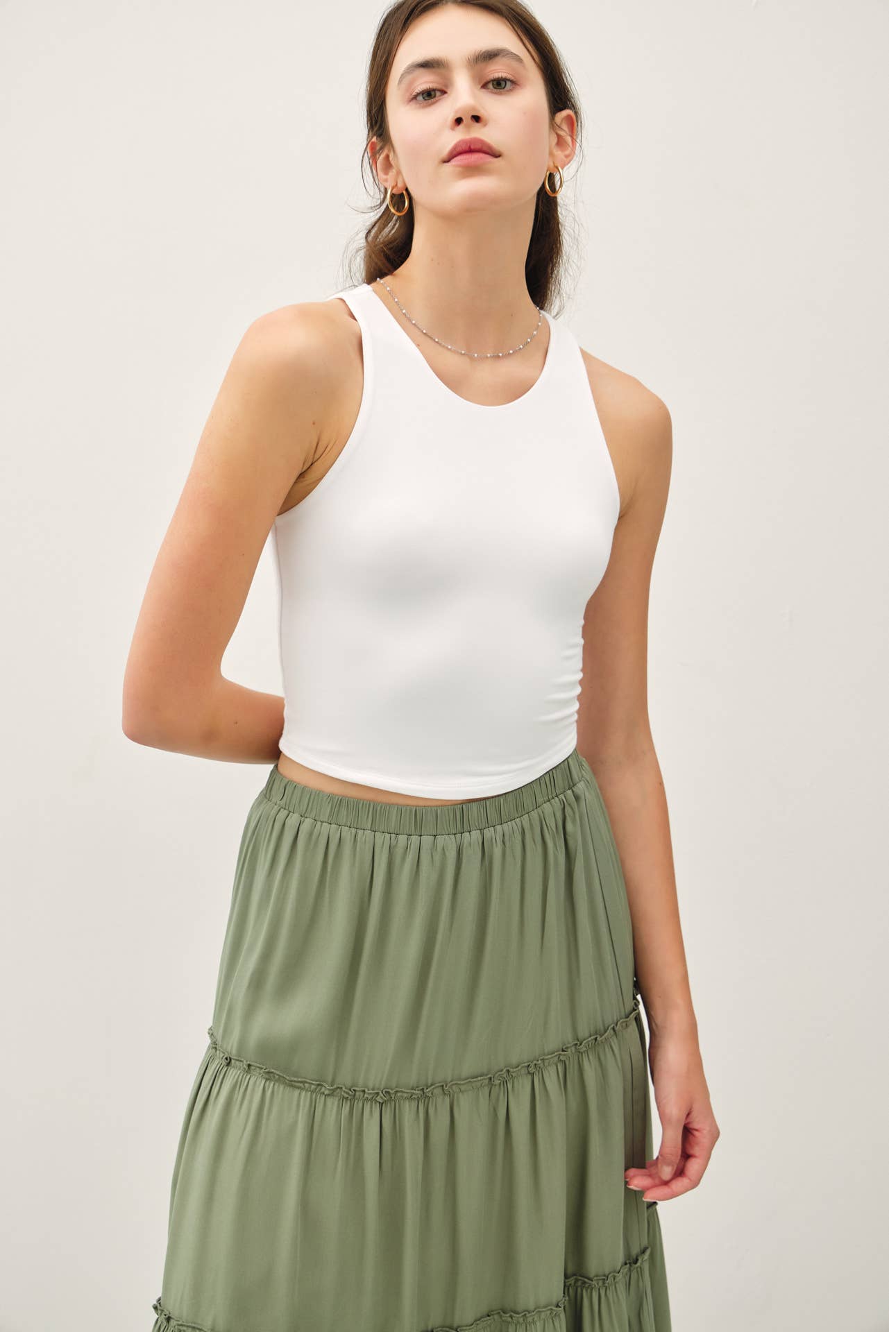 High Neck Cropped Tank