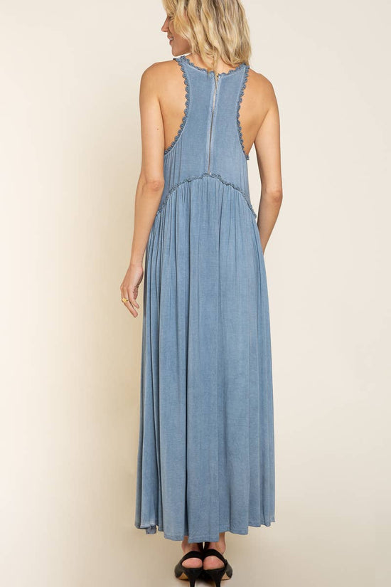 Sleek Racerback Knit Maxi Dress