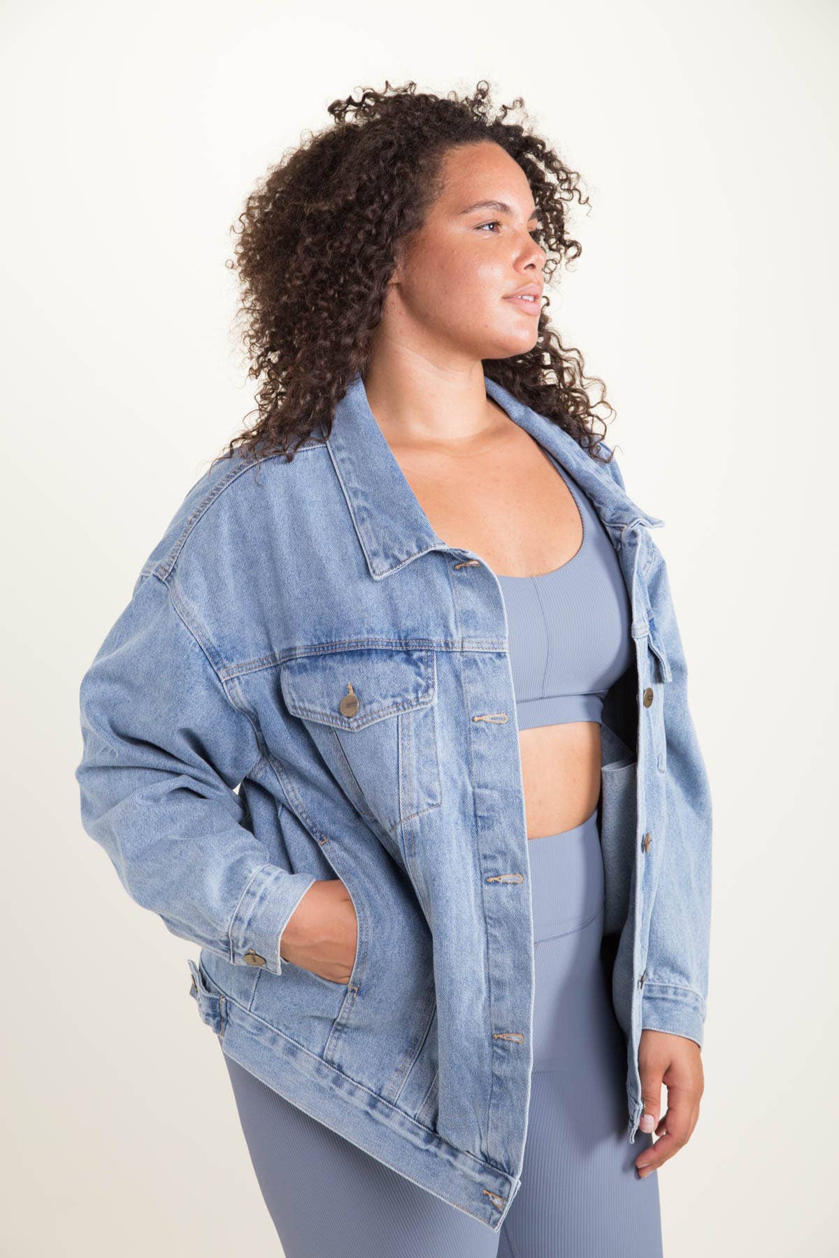 CURVY Boxy-Cut Denim Jacket