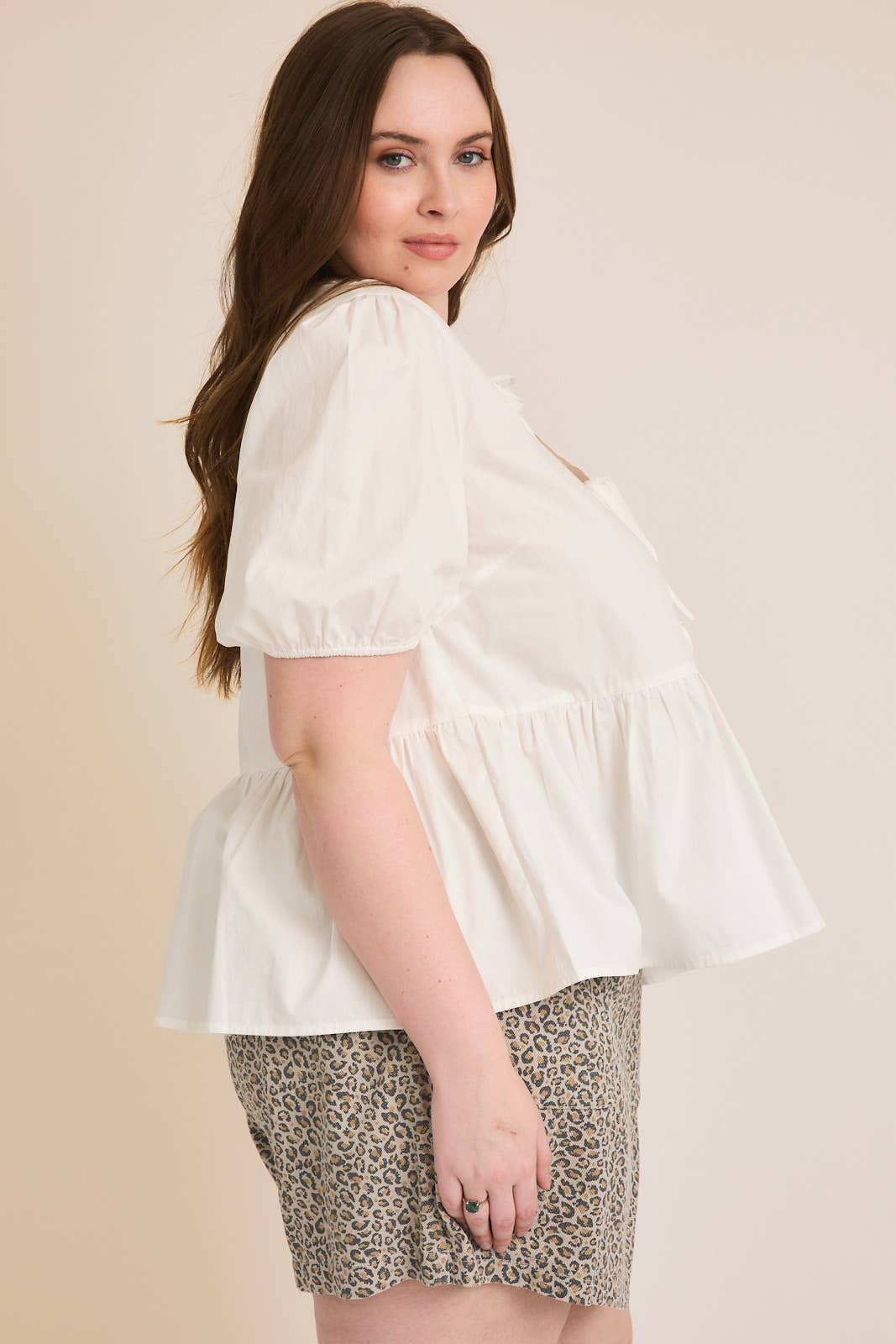 Curvy Sweetheart Puff Blouse