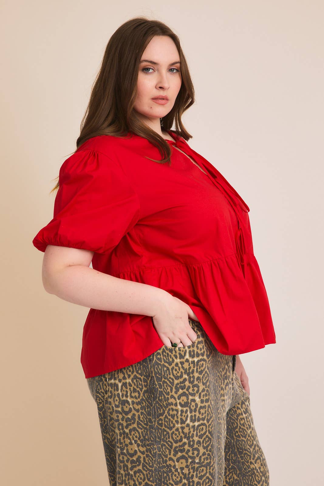 Curvy Sweetheart Puff Blouse