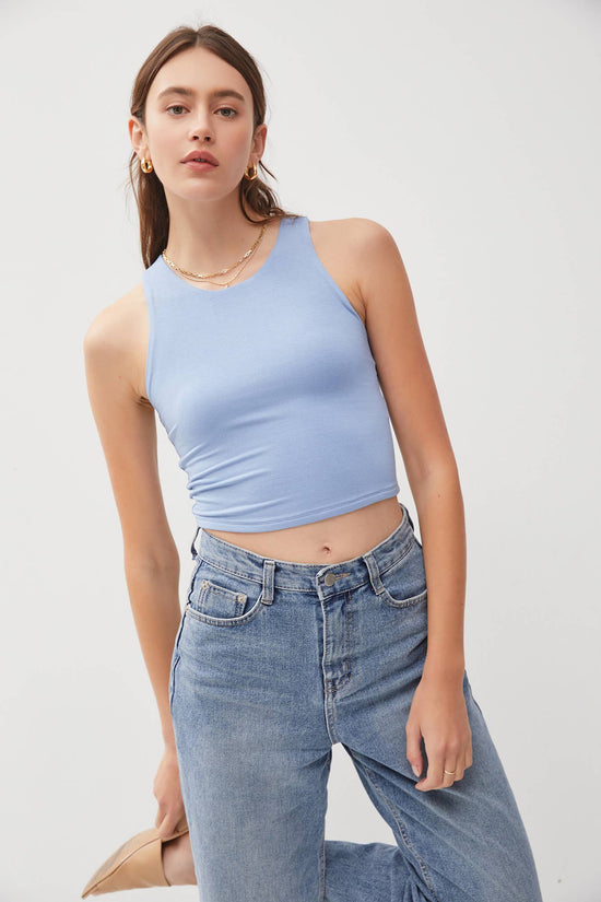 High Neck Cropped Tank