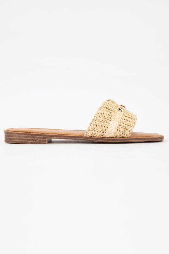 Braylon Embellished Raffia Sandal