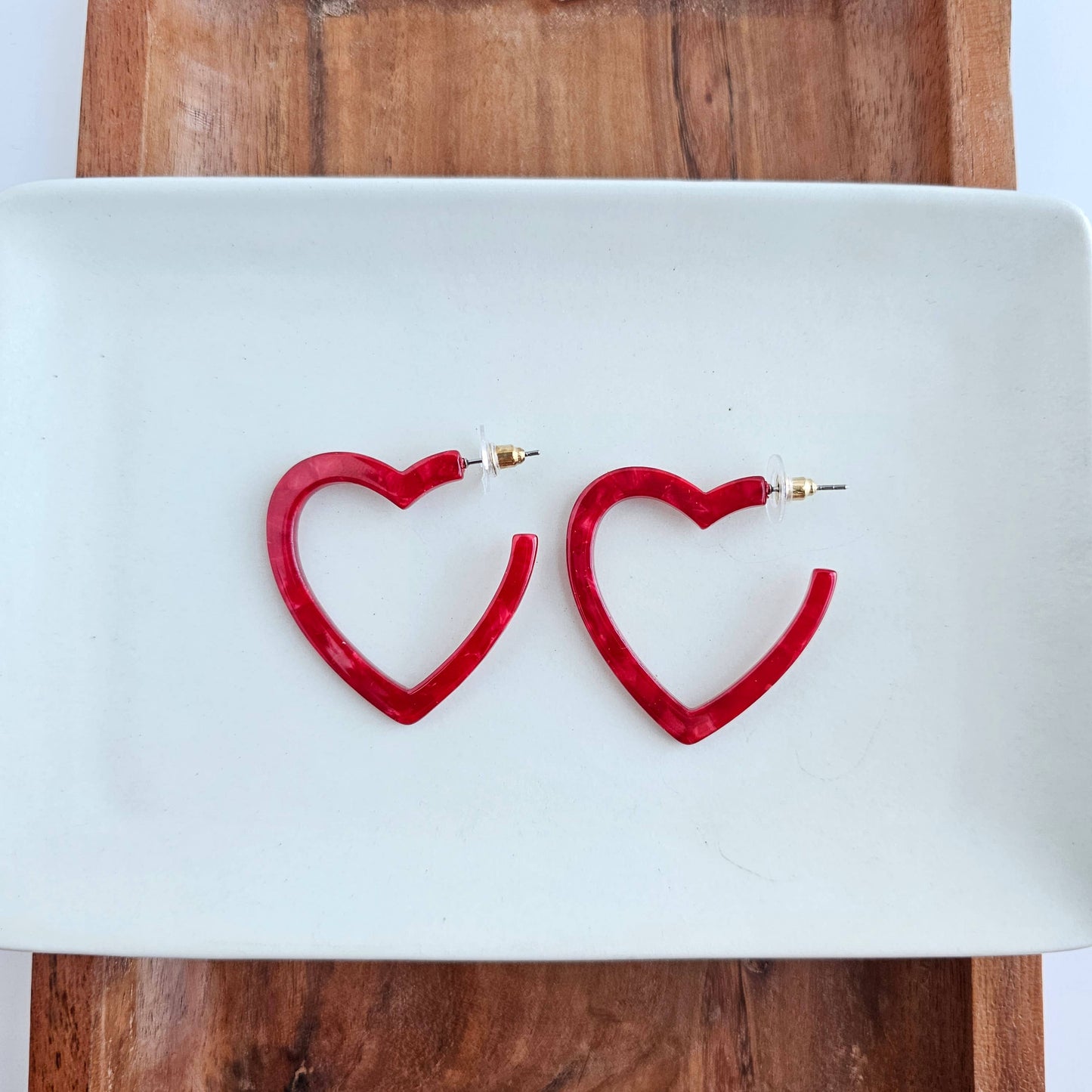 Heart Hoops- Red // Valentine's Earrings