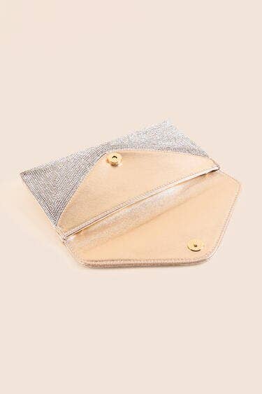 Rhinestone Embellished Envelope Clutch