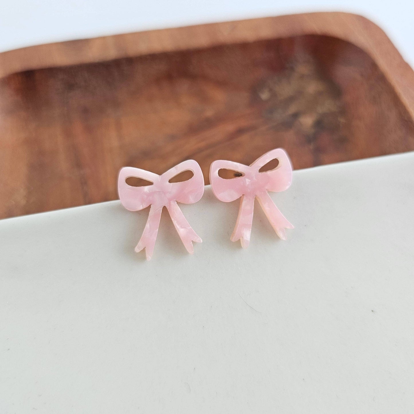 Bow Studs - Pink // Earrings, Gifts, Jewelry