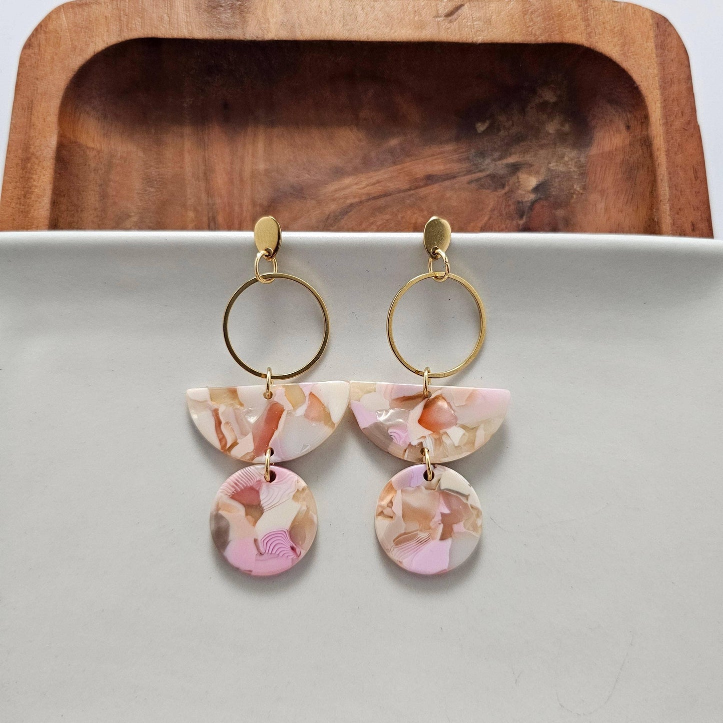 Wren Earrings - Peachy Pink - HERS