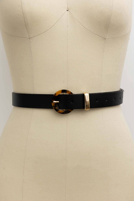 Tortoise Shell Pattern O Ring Buckle Belt