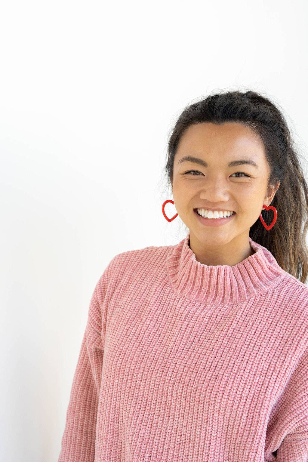 Heart Hoops- Red // Valentine's Earrings