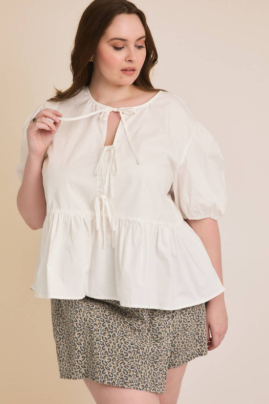 Curvy Sweetheart Puff Blouse