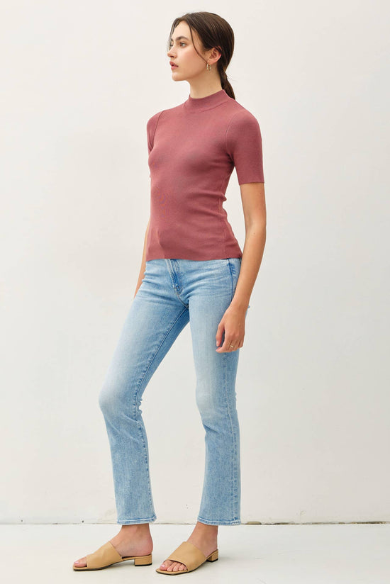 Ribbed Mock Neck Sweater