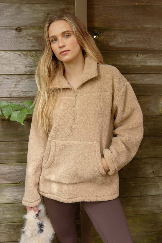 Teddy Fleece Half Zip Jacket