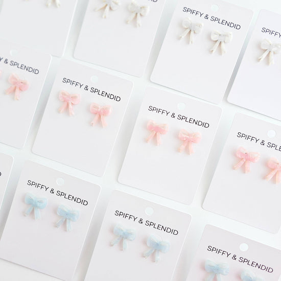 Bow Studs - Pink // Earrings, Gifts, Jewelry