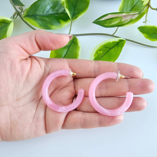 Josie Hoops - Pink // Jewelry, Earrings, Gift