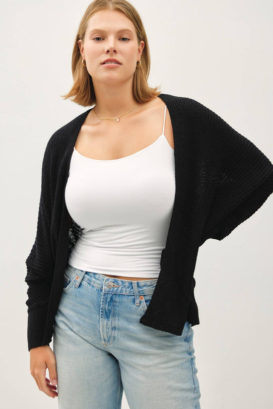 Curvy Dolman Sleeve Open Cardigan