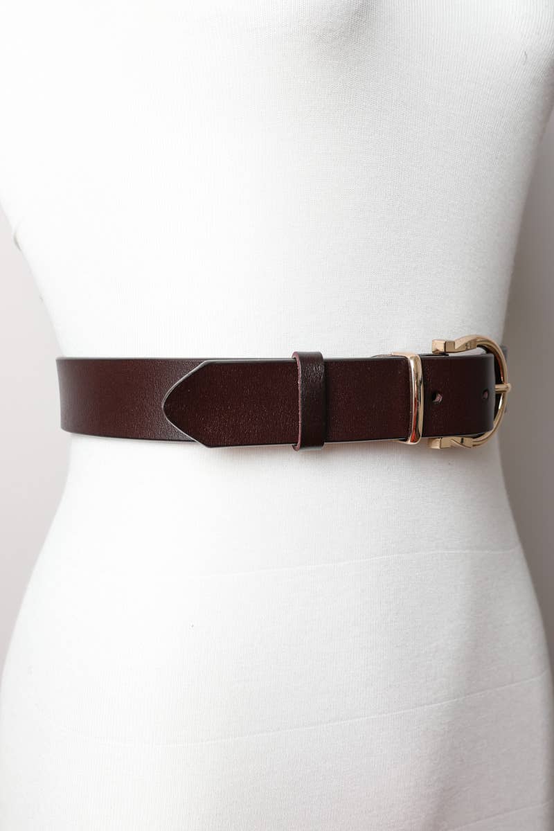 Chic Horseshoe Gold Buckle Belt