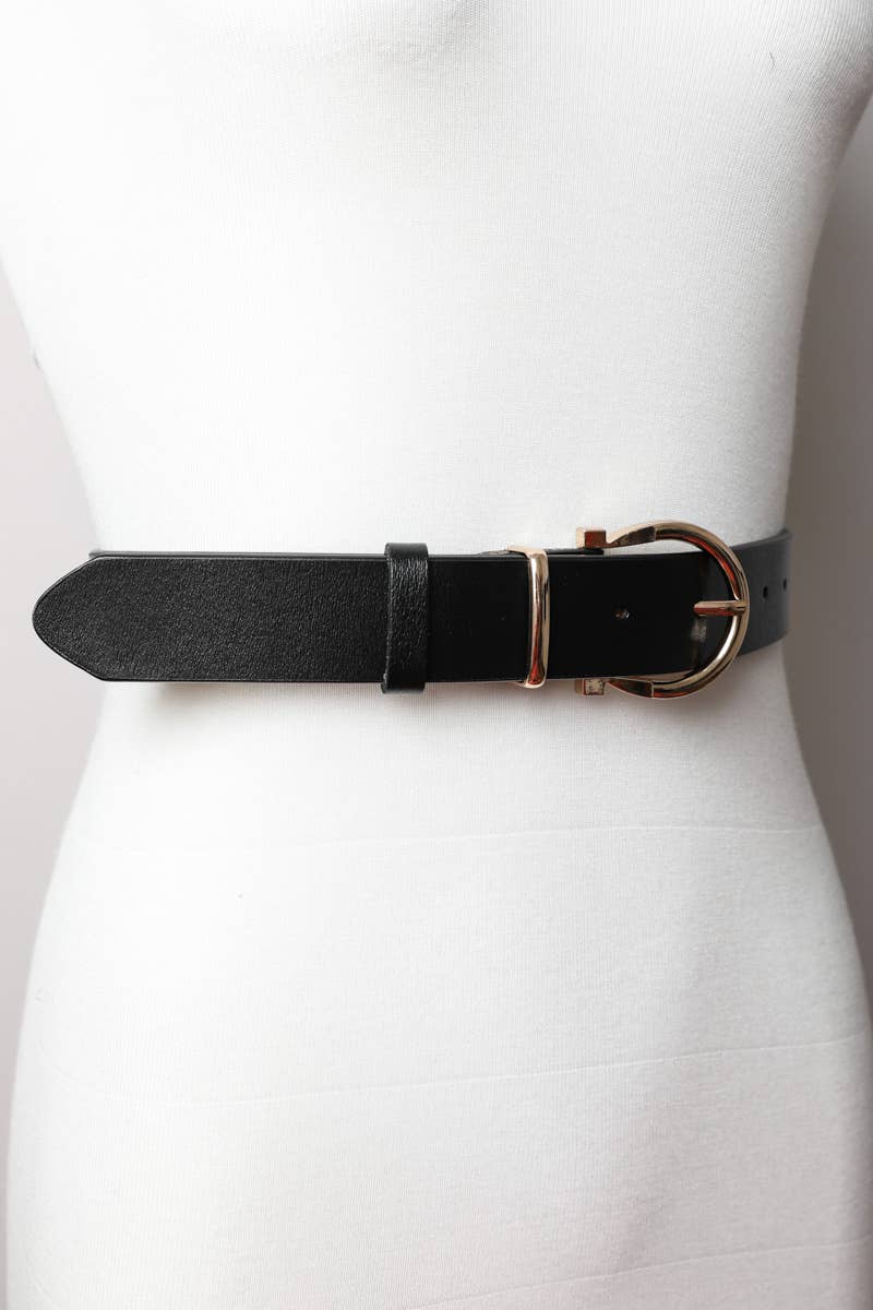 Chic Horseshoe Gold Buckle Belt