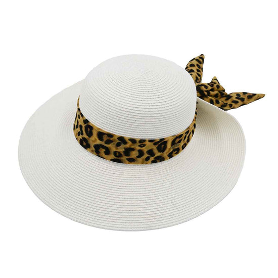 Leopard Print Rolled Sun Hat