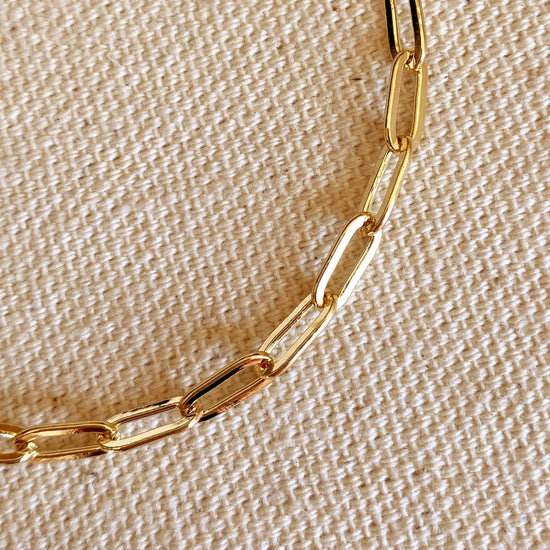 18k Gold Filled Short Link Paperclip Bracelet - HERS