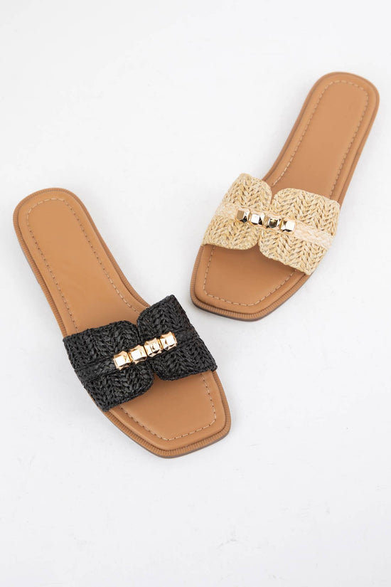 Braylon Embellished Raffia Sandal