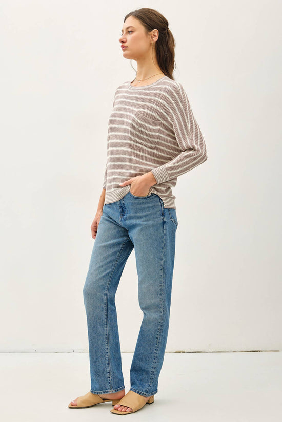 Striped Dolman Sleeve Sweater