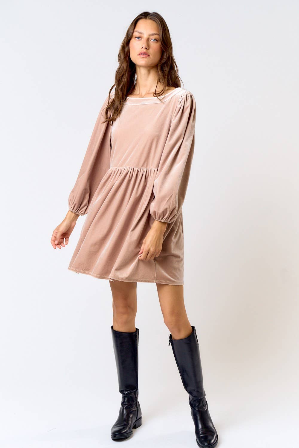 Velvet Vibes Babydoll Dress