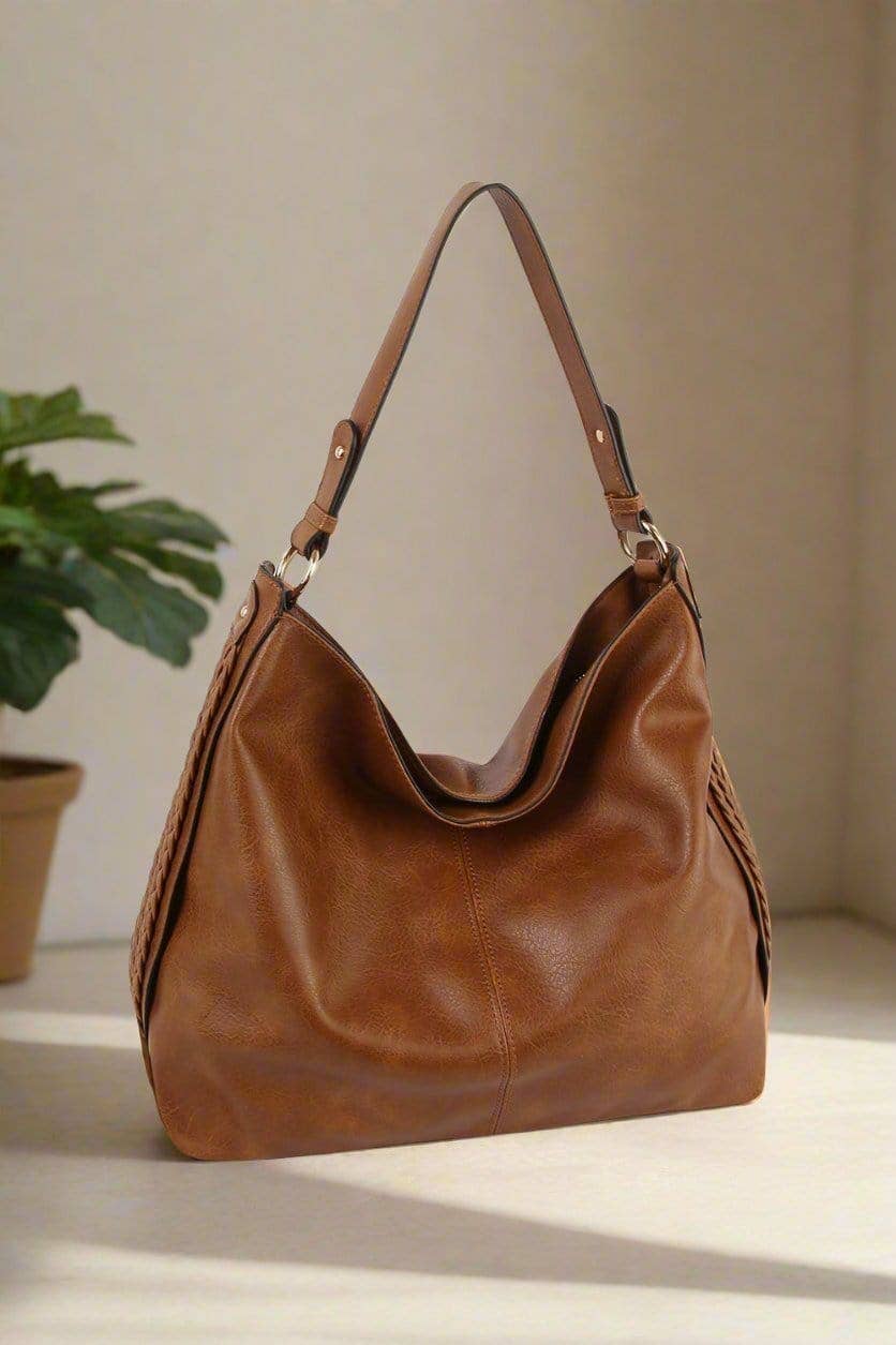 Braided Side Detail Hobo Bag