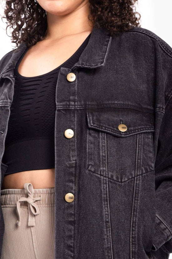 CURVY Boxy-Cut Denim Jacket