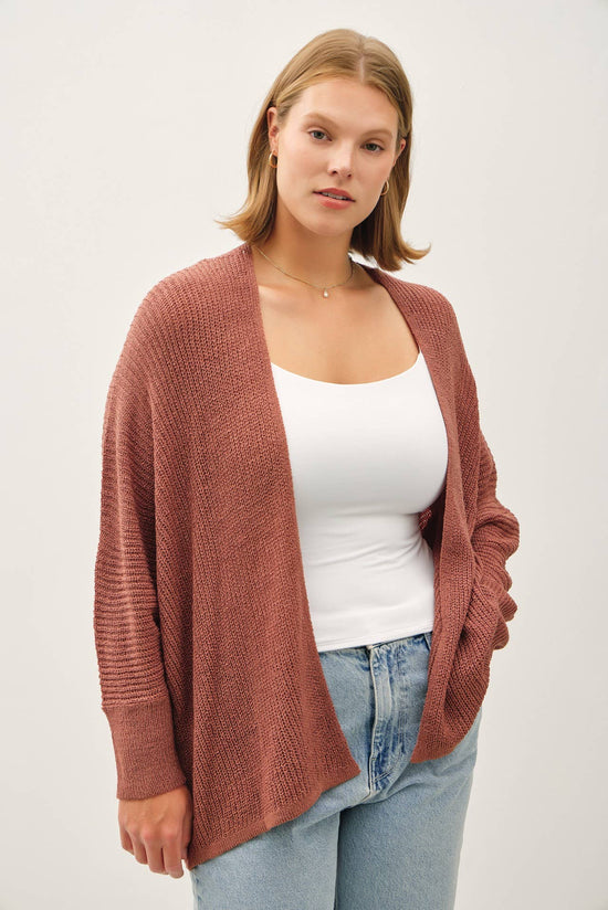 Curvy Dolman Sleeve Open Cardigan