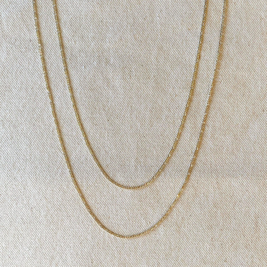 18k Gold Filled Thin Figaro Chain - HERS