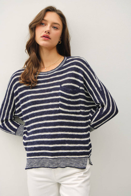 Striped Dolman Sleeve Sweater