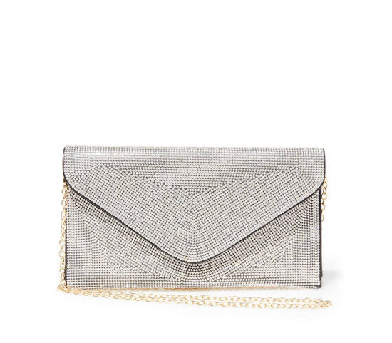 Rhinestone Embellished Envelope Clutch