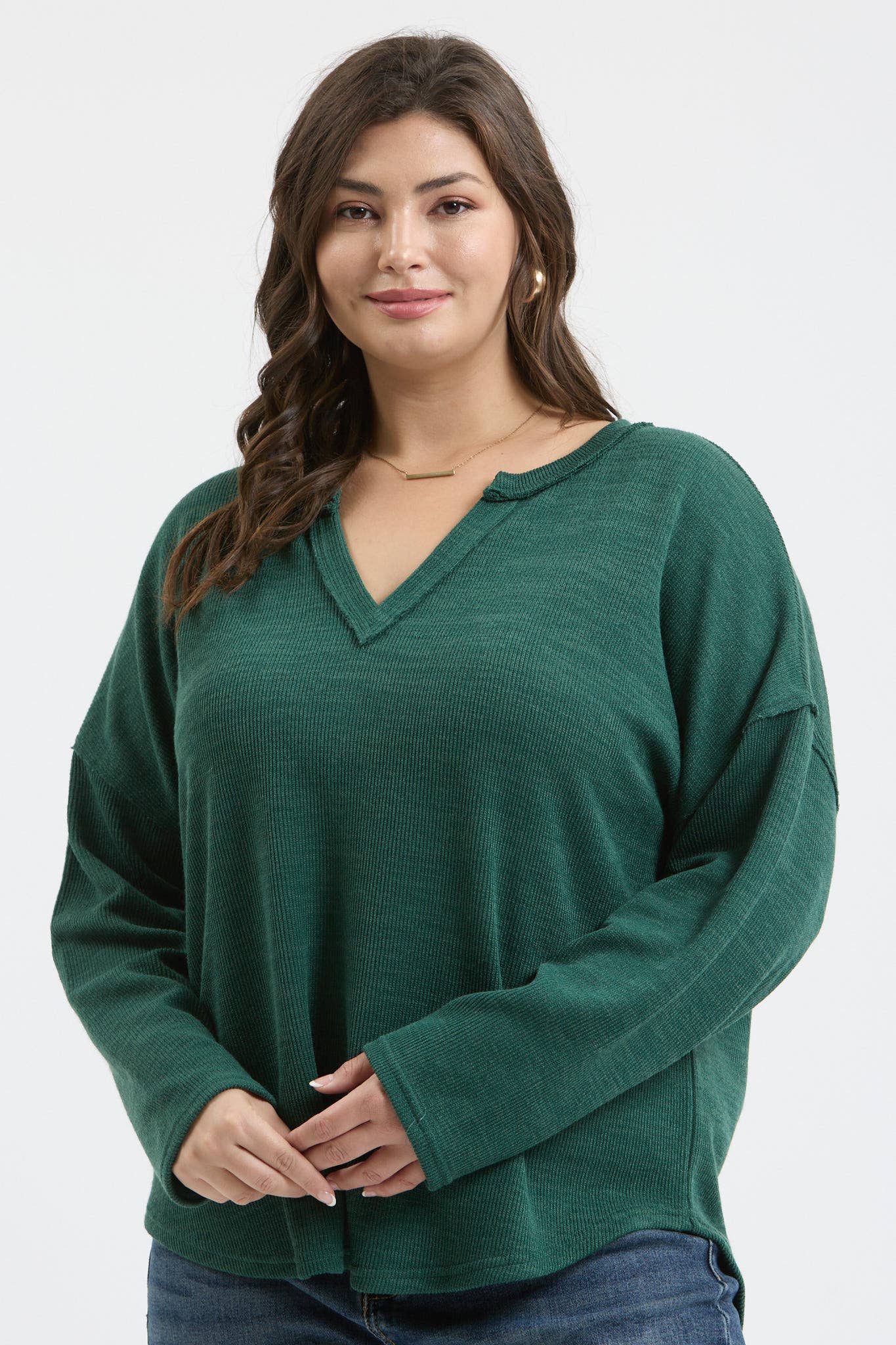 Everyday Notch Neck Curvy Top