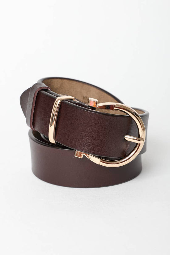 Chic Horseshoe Gold Buckle Belt