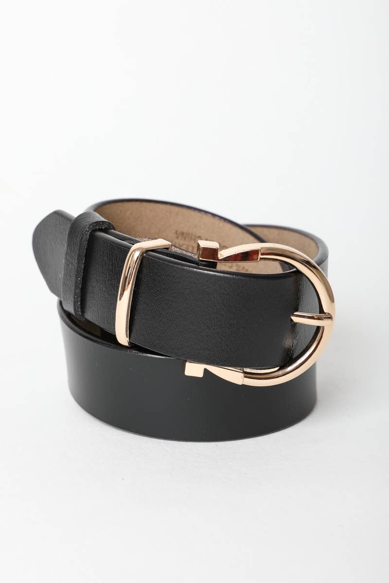 Chic Horseshoe Gold Buckle Belt