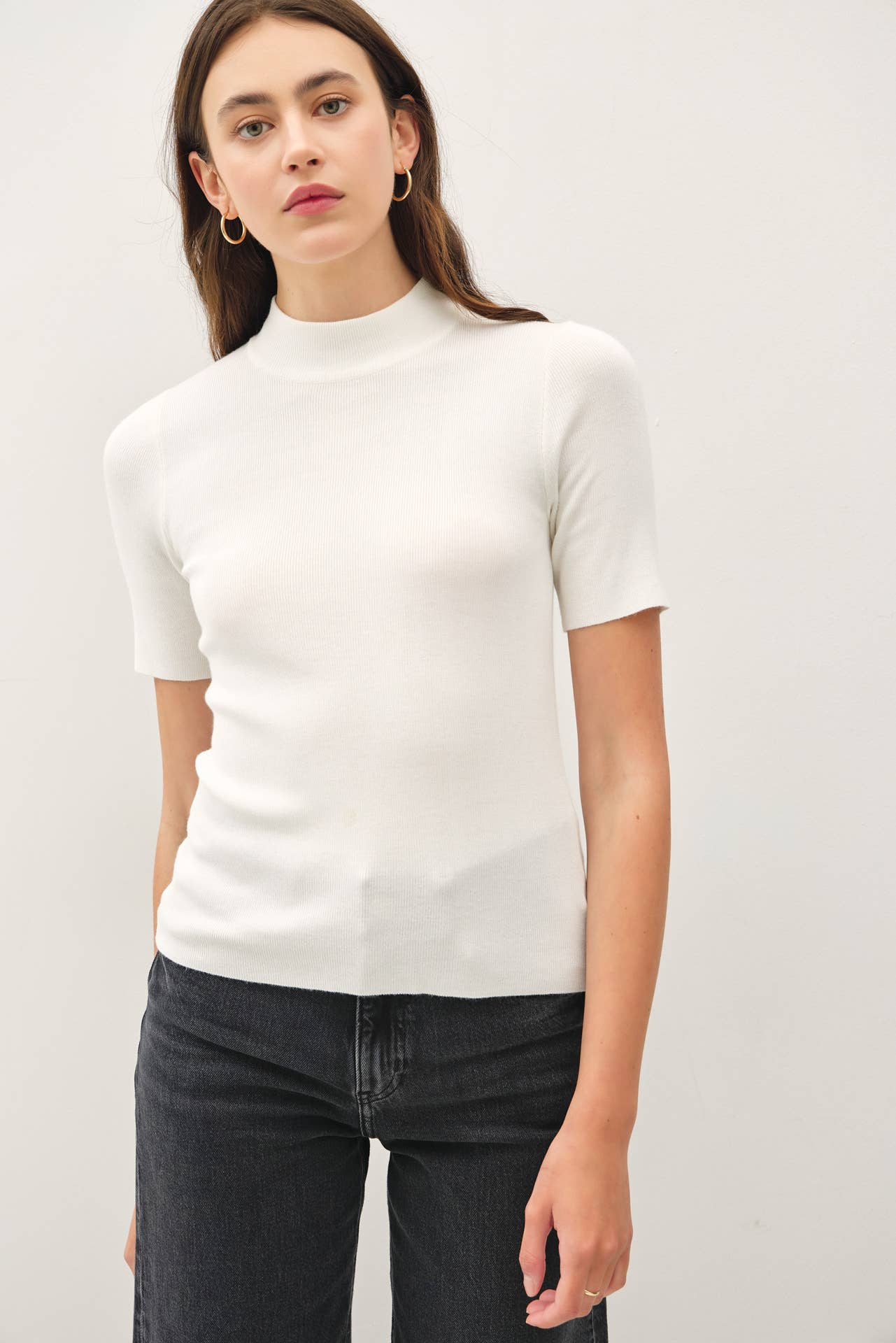 Ribbed Mock Neck Sweater