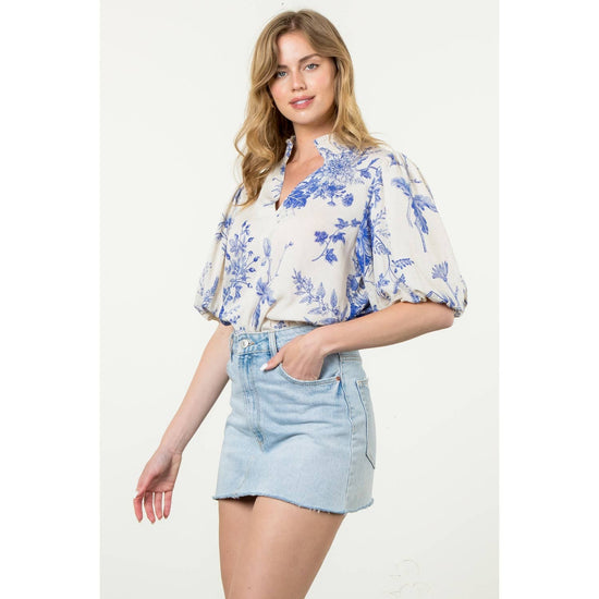 Floral Breeze Puff Sleeve Top