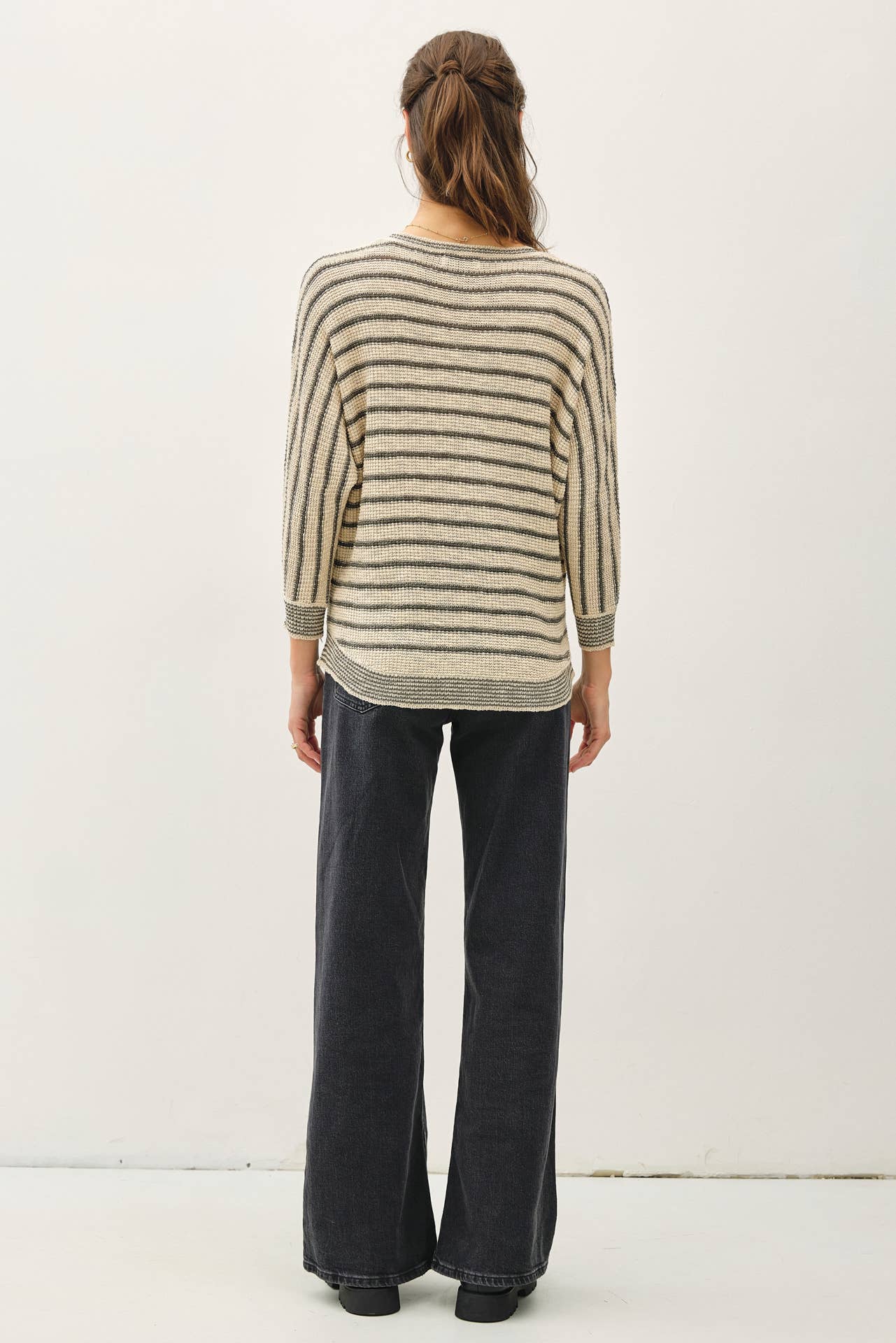 Striped Dolman Sleeve Sweater