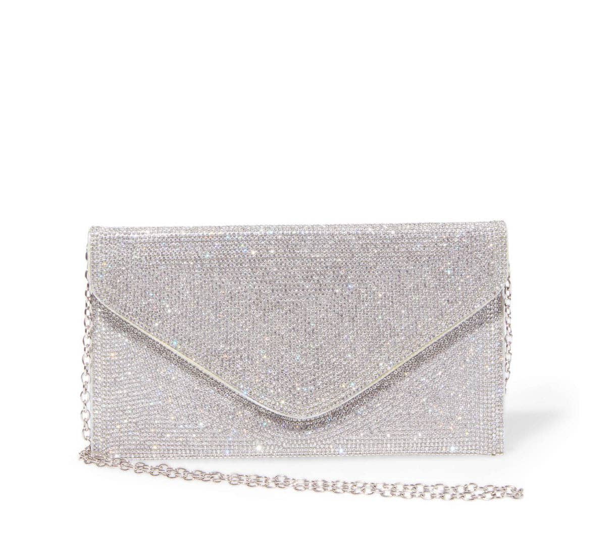 Rhinestone Embellished Envelope Clutch