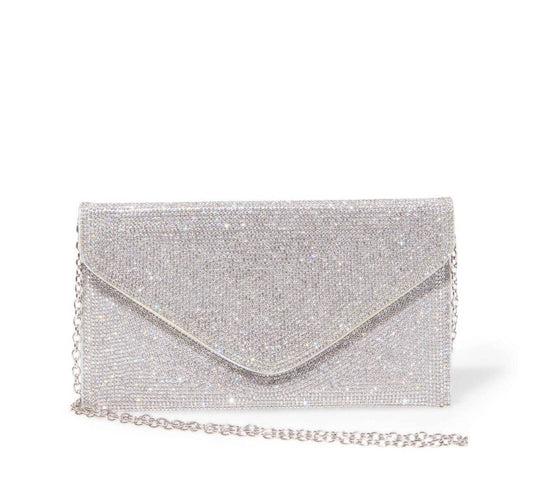 Rhinestone Embellished Envelope Clutch