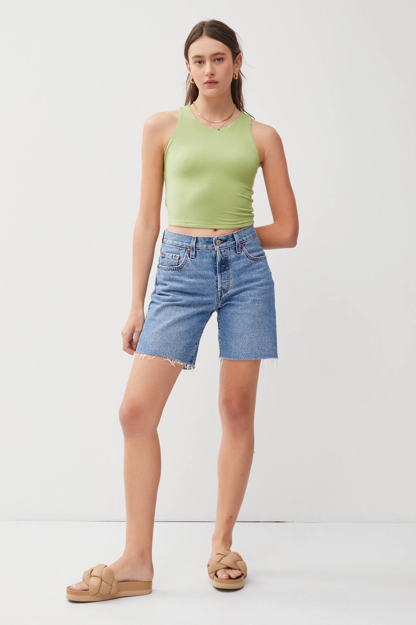 High Neck Cropped Tank