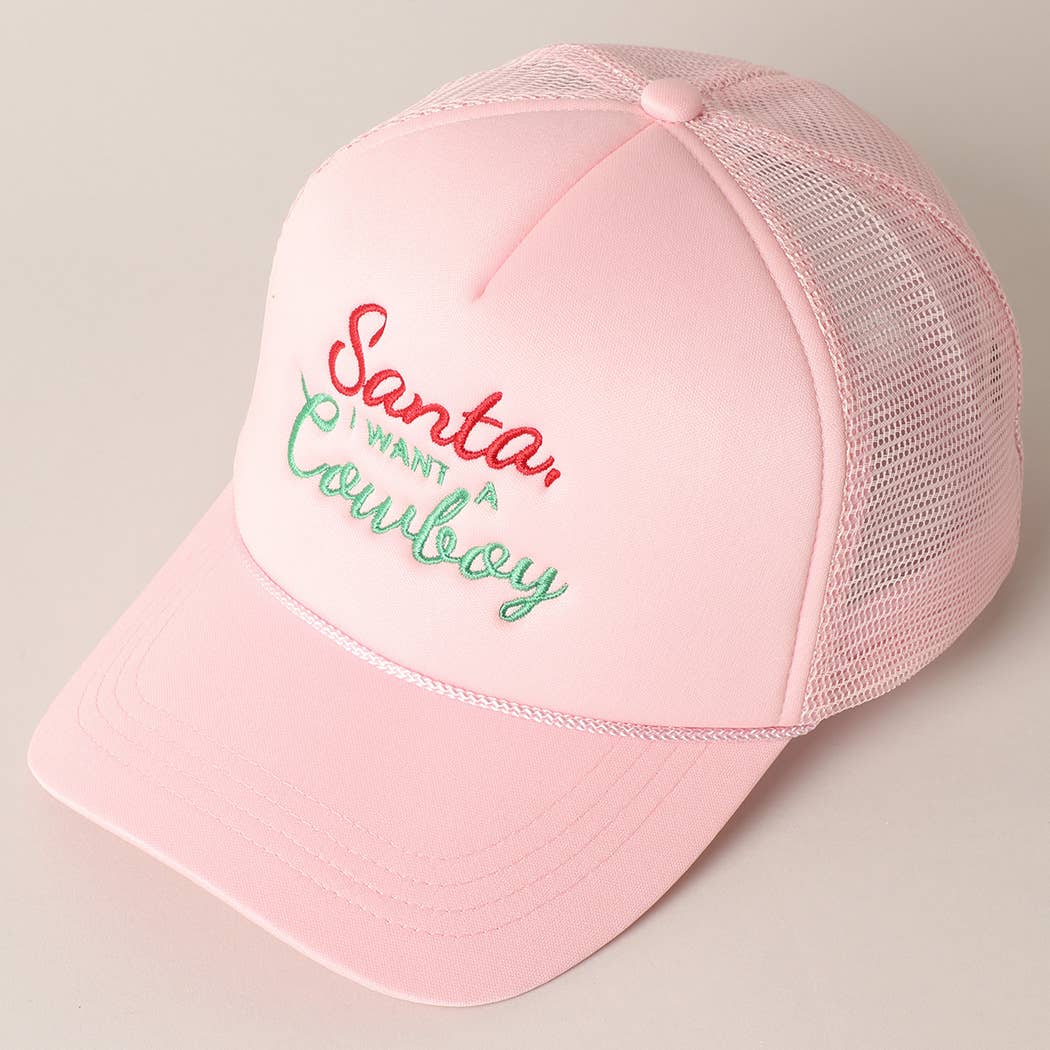 Santa I want a Cowboy Trucker Hat